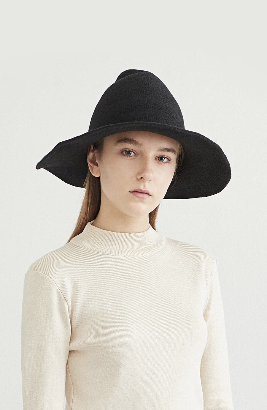 bibing 万圣节个性巫师帽尖顶大檐羊毛针织嘻哈巫婆帽女欧美渔夫帽子