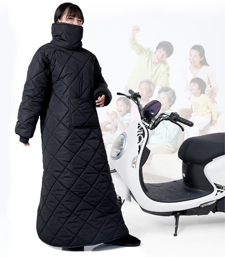 乾越电动车挡风衣电瓶车防风衣冬季加厚挡风罩电动自行车挡风被踏板