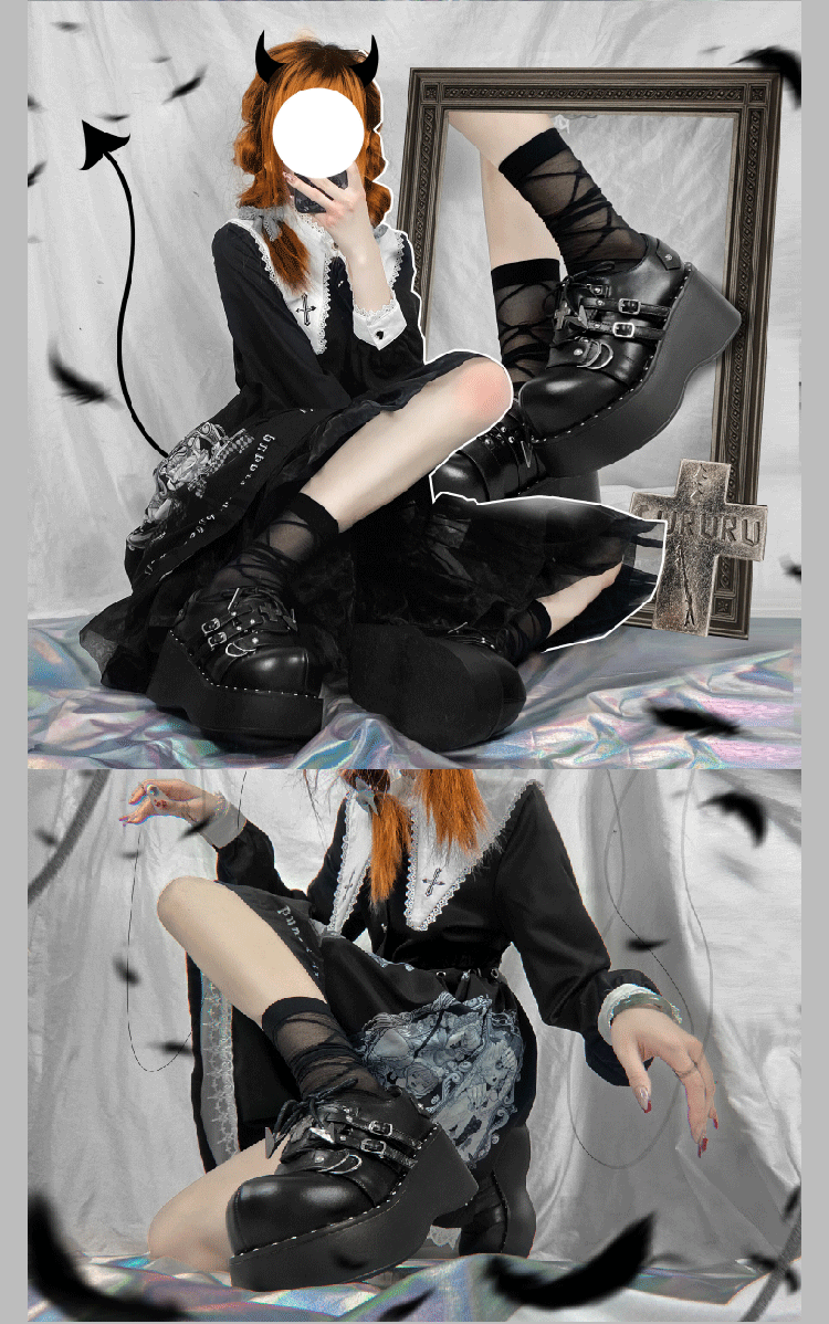 【官方严选】地狱护士 gururu原创ita鞋y2k亚文化朋克辣妹厚底鞋 漆皮