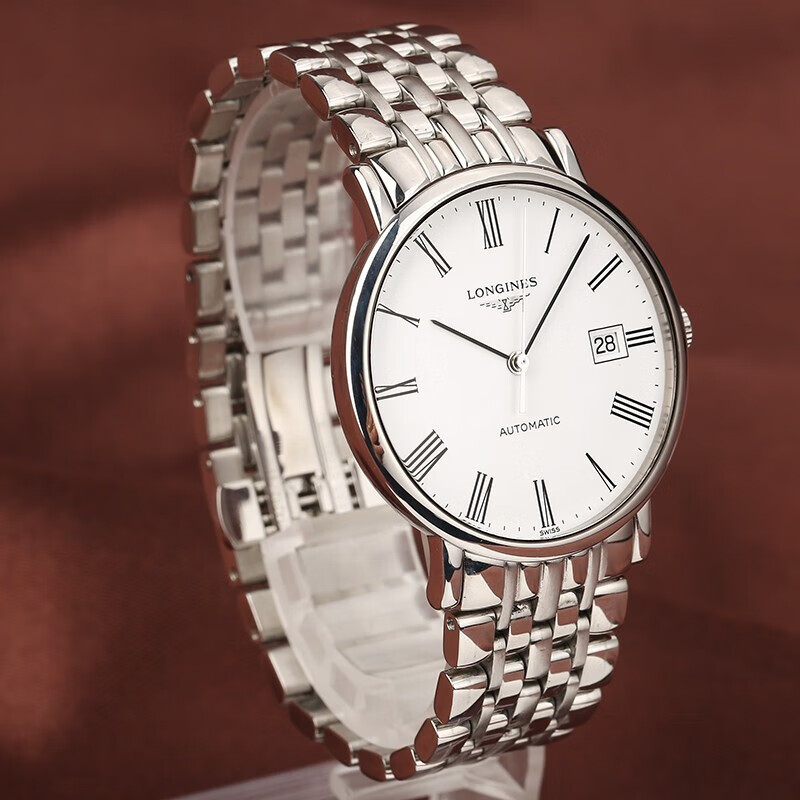 二手95新浪琴longines博雅系列二手自动机械男表背透黑面白面刻度钻