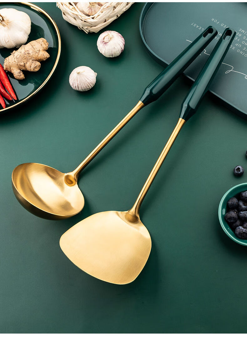 梵蒂威仕ssh304不锈钢锅铲勺炒菜铲子汤勺长柄加厚厨房炊具家用厨具