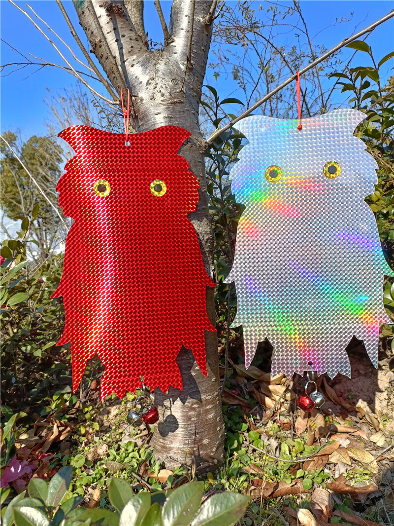 驱鸟猫头鹰驱鸟神器吓鸟带仿真镭射反光户外家用果园阳台赶鸟园林 浩