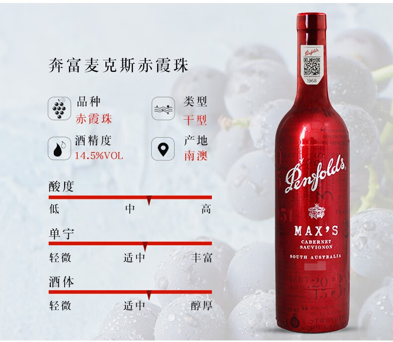 奔富麦克斯maxs干红葡萄酒澳洲原瓶进口红酒赫彩赤霞珠750ml2礼盒装