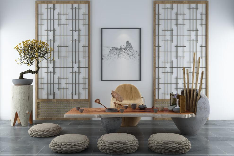 新款3d古风拍照背景布20网红直播背景墙中式古风养生直播间背景布3d