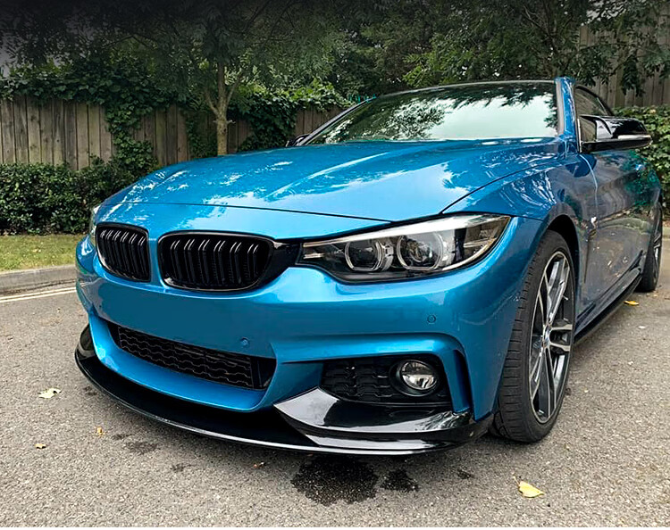 适用宝马4系改装前铲后唇m4包围黑武士425i430i440碳纤维mp前唇杠 亮