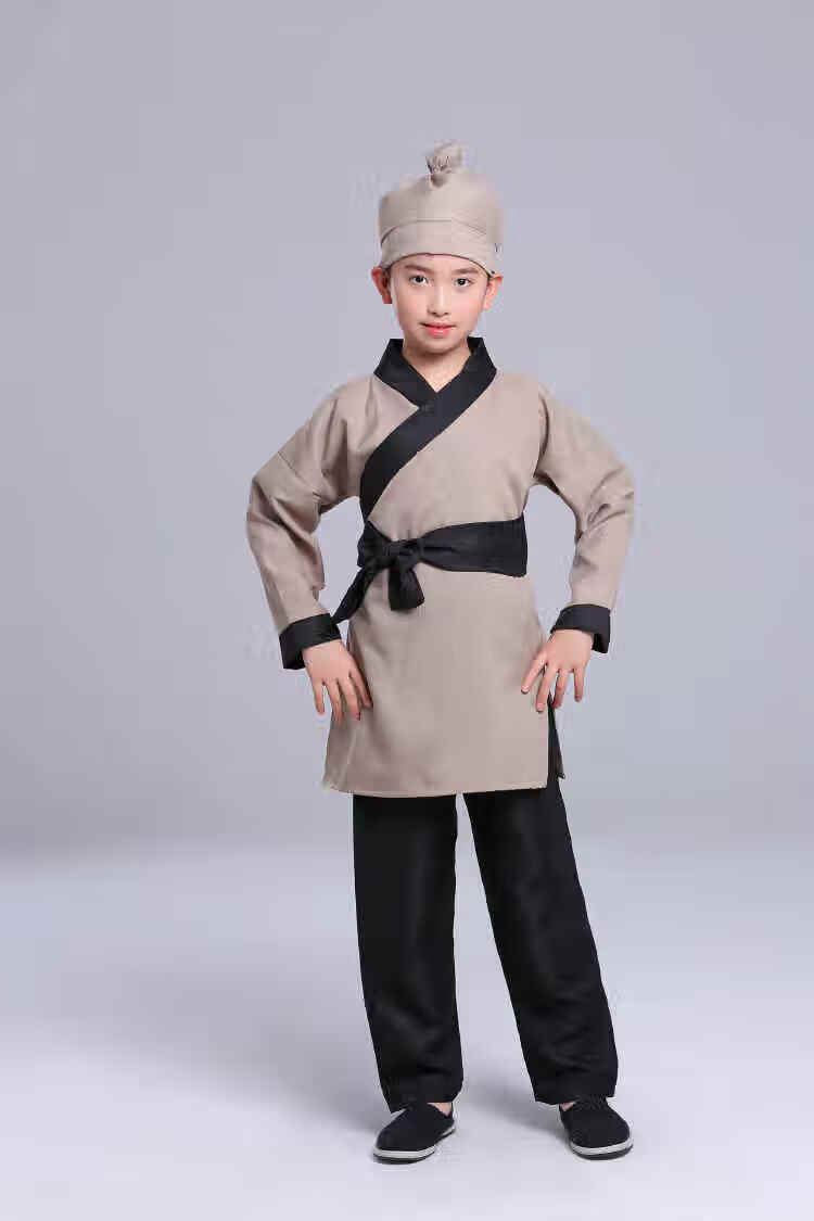 北方虎小孩农夫衣服儿童古装汉服男女农民百姓服装中小