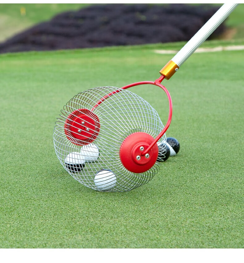pgm 新品 高尔夫捡球器 自由伸缩3节式捡球笼 滚轮捡球免弯腰 捡球器