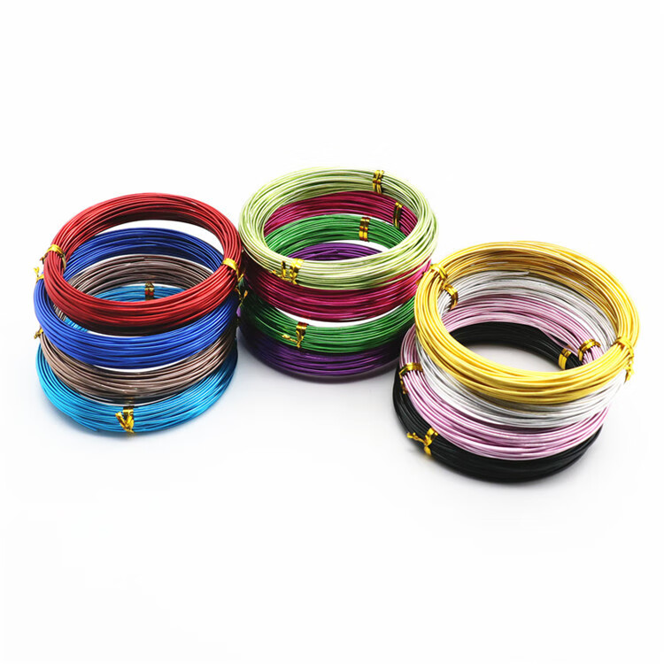 小学生美术课劳技课手工diy彩色软铁丝自行车漆包铝线1mm铝丝骨架1mm