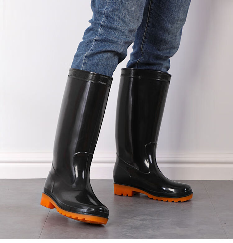 高筒迷彩加厚男女雨鞋田地下水胶鞋防滑防水鞋长筒水靴牛筋底雨靴3517