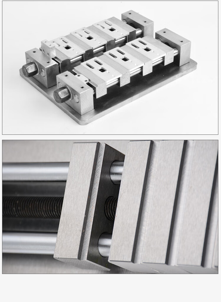 cnc加工中心工装夹具铜工夹具多工位平口钳台虎钳铝钢件加工夹具一排4