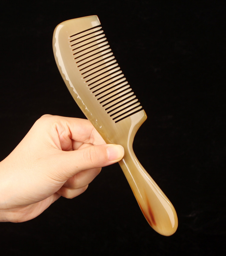 9696特价捡漏牦牛角梳天然加厚加圆大号白水牛角梳子经络按摩男女