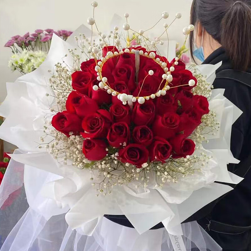 鲜花速递同城配送生日礼物玫瑰花花束送女生送女友爱人老婆朋友全国