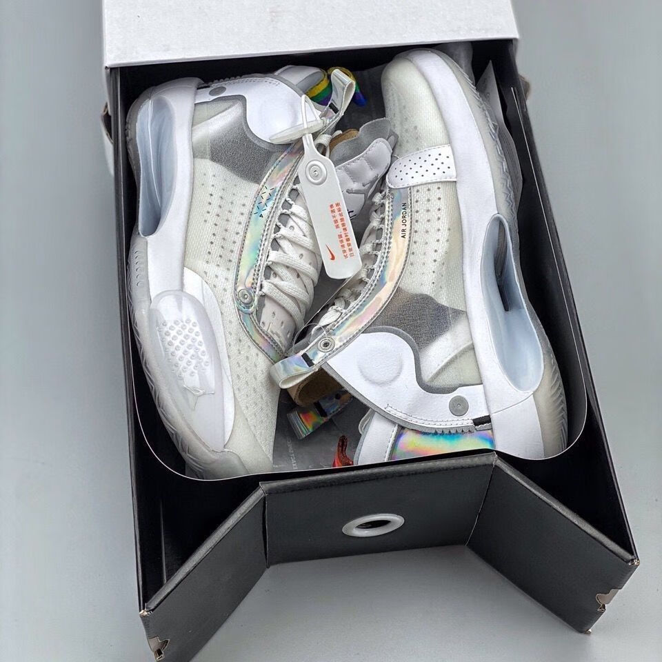 【公司级】纯原正确版 灭世纯原 air 34 aj34 全白镭射 篮球鞋 bq3381