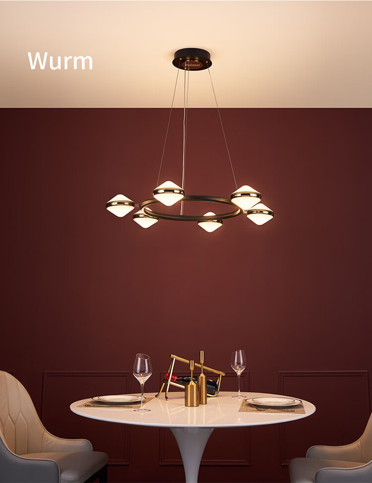 德国柏曼客厅吊灯 ins风可调光卧室餐厅灯新款美式创意造型客厅灯 【