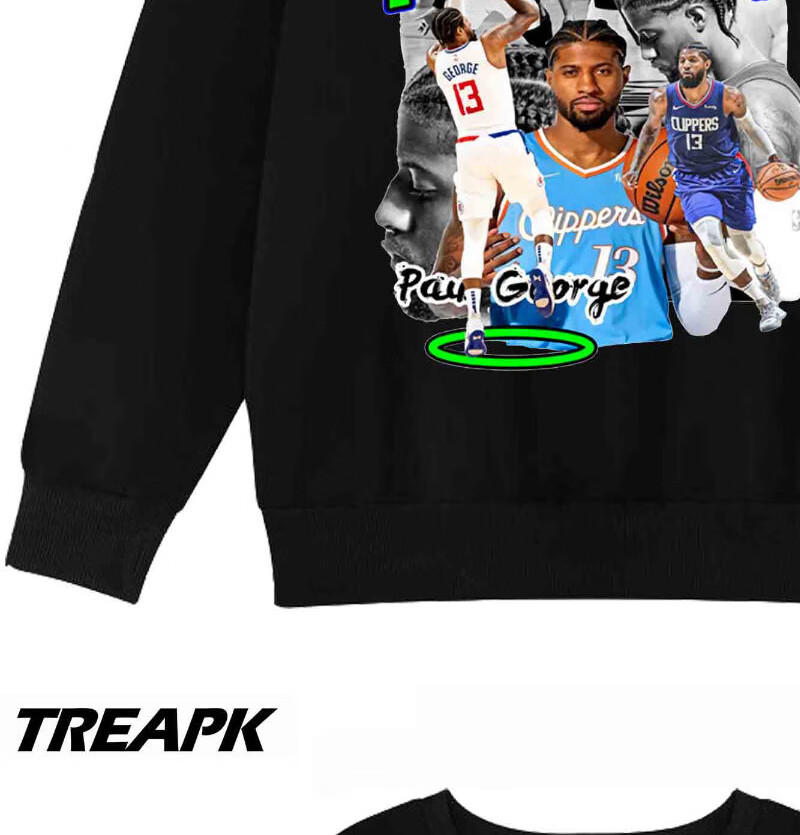 莲狮louts lion运动品牌保罗乔治圆领卫衣美式复古潮牌印花男女学生加