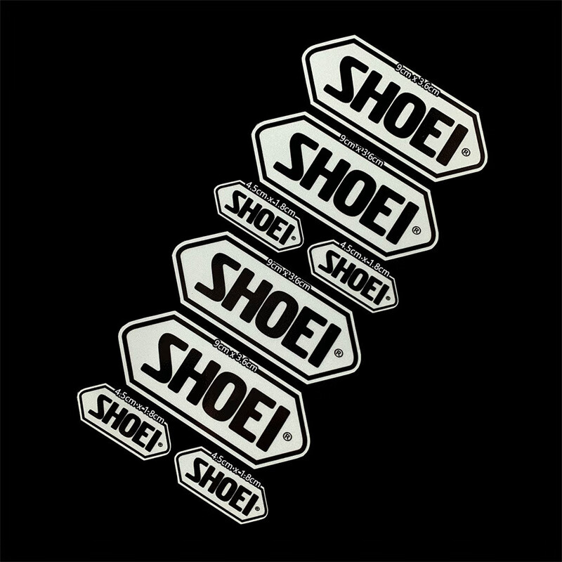 摩托车shoei头盔贴纸3m反光防水半盔装饰贴弧度arai全盔镜片贴花 金色