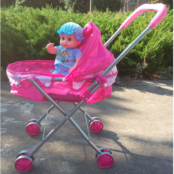 娃娃儿童玩具推车婴儿小推车宝宝手推车学步男女孩过家家咖啡色小轮半