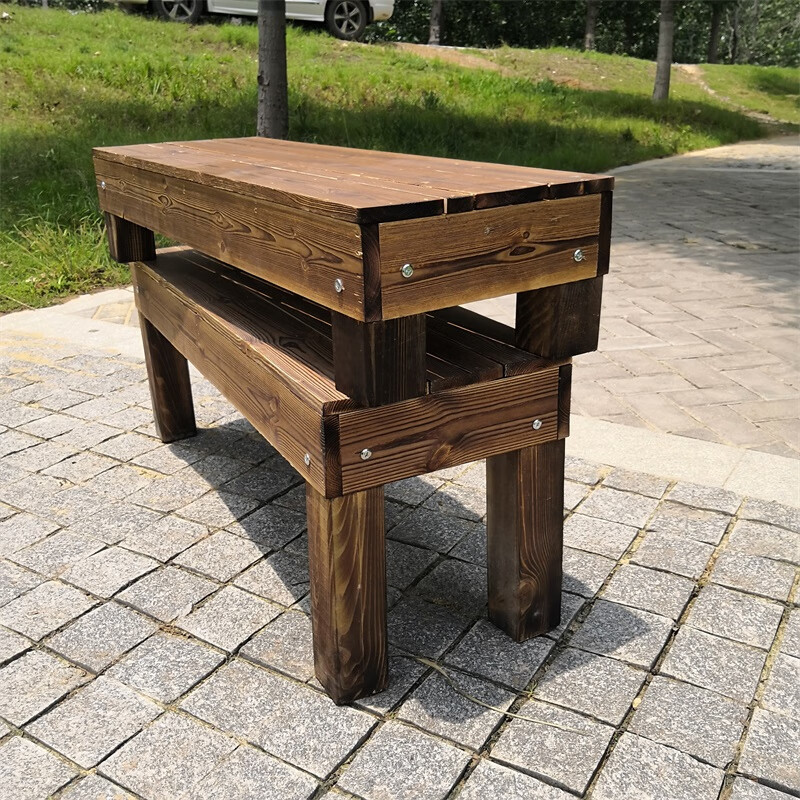 实木台阶踏板 防腐木脚踏庭院户外增高台定制登高二三步梯简约垫脚凳