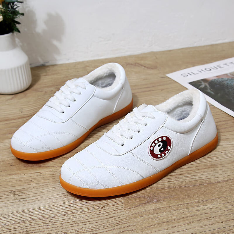 软底透气全皮加绒太极鞋正宗陈家沟太极拳练功鞋男武术鞋女牛筋底鞋有