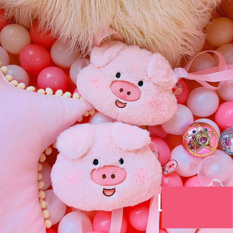 少女可爱ins猪猪包斜挎包小猪包卡通lolita洛丽塔毛绒公仔单肩包 小猪