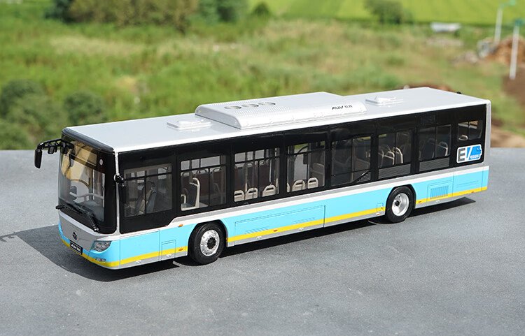 仿真合金客车模型灯光版仿真汽车摆件福田欧辉旅游客车金色公交巴士