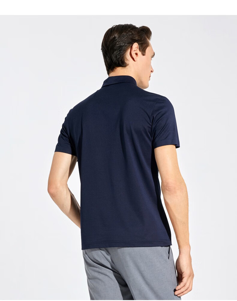 劲霸男短袖t恤夏季新款丝光棉商务薄款男装半袖百搭翻领衫btbc2679 深