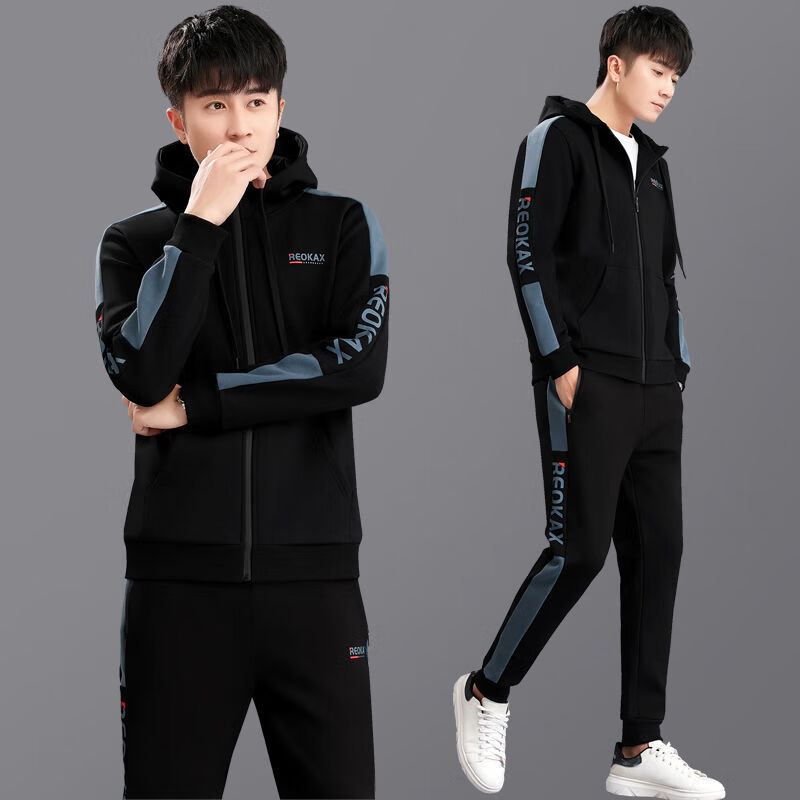 吉普jeep高档品牌运动服套装男春秋季青少年连帽卫衣男士休闲两件套