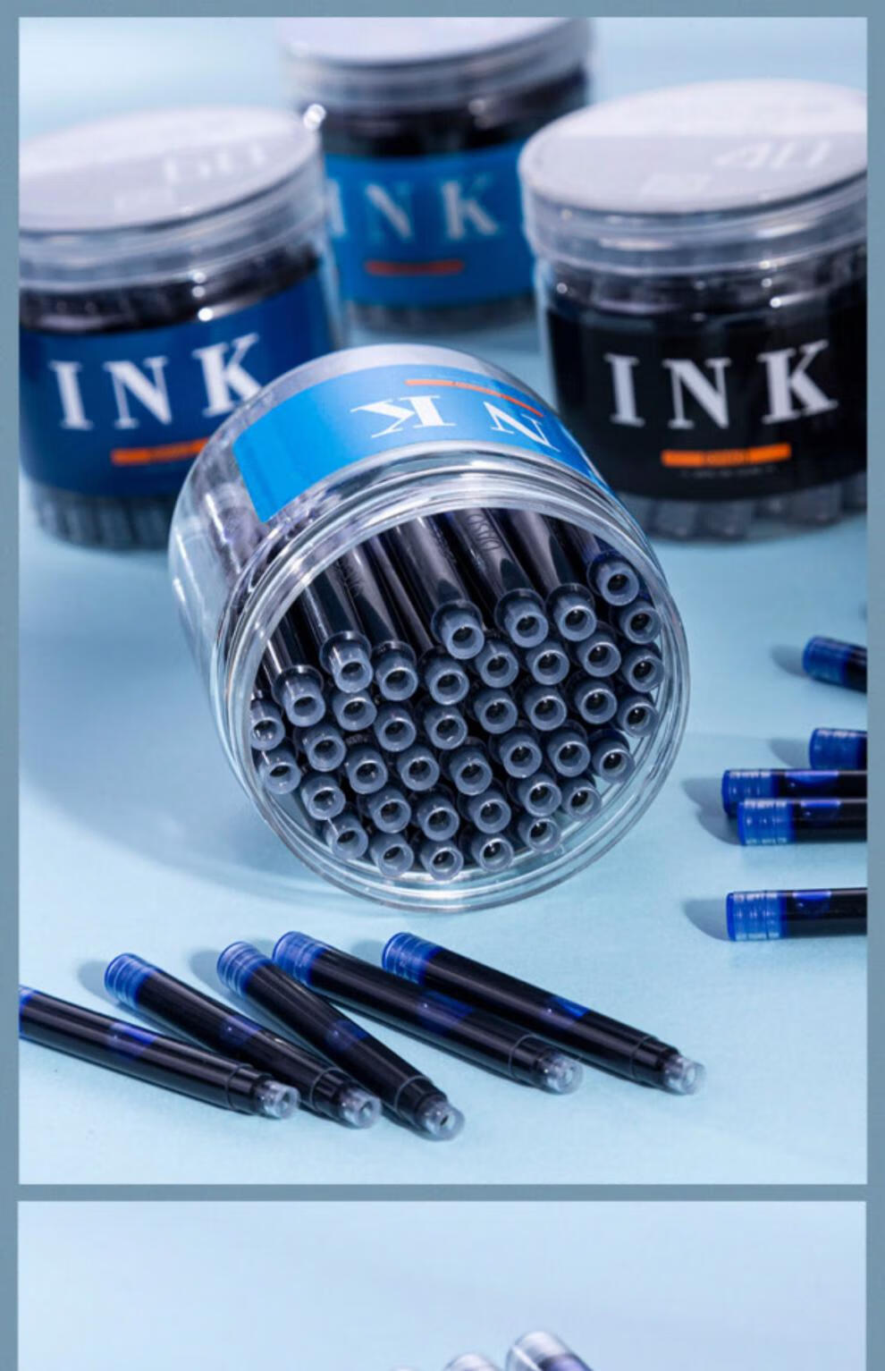 oaso优尚墨囊钢笔墨囊可替换小学生专用可擦钢笔墨囊纯蓝黑色墨水墨胆