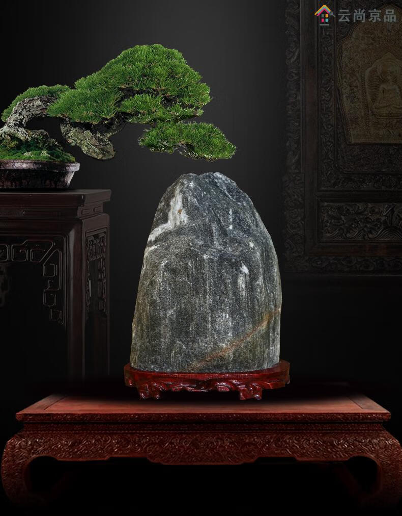 靠山石办公室风水摆件泰山石敢当原石转运家居天然石头客厅摆件z 高15