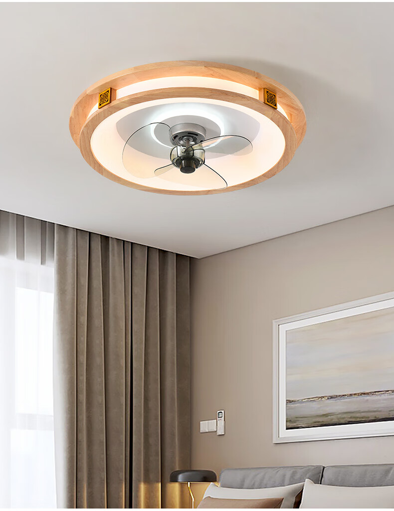 志高电风扇吊灯中式吸顶风扇灯客厅卧室家用吊扇灯一体静音带电风扇