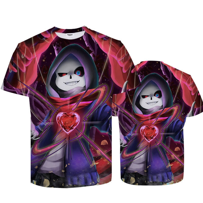 夏季动漫周边联名传说之下t恤短袖undertale骷髅男夏chara青少年学生