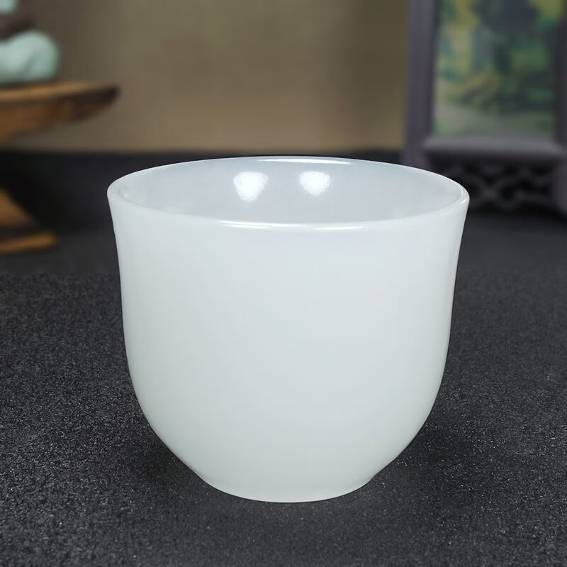 新疆金丝玉仿羊脂玉茶杯酒杯工夫茶杯套装养生套装馈赠佳品羊脂玉6个