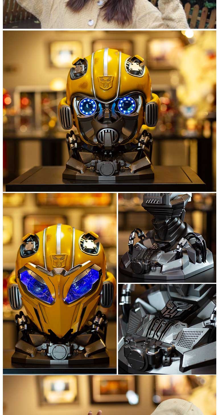 大黄蜂头盔可穿戴可变形擎天柱头盔智能手办电影周边模型大黄蜂头盔