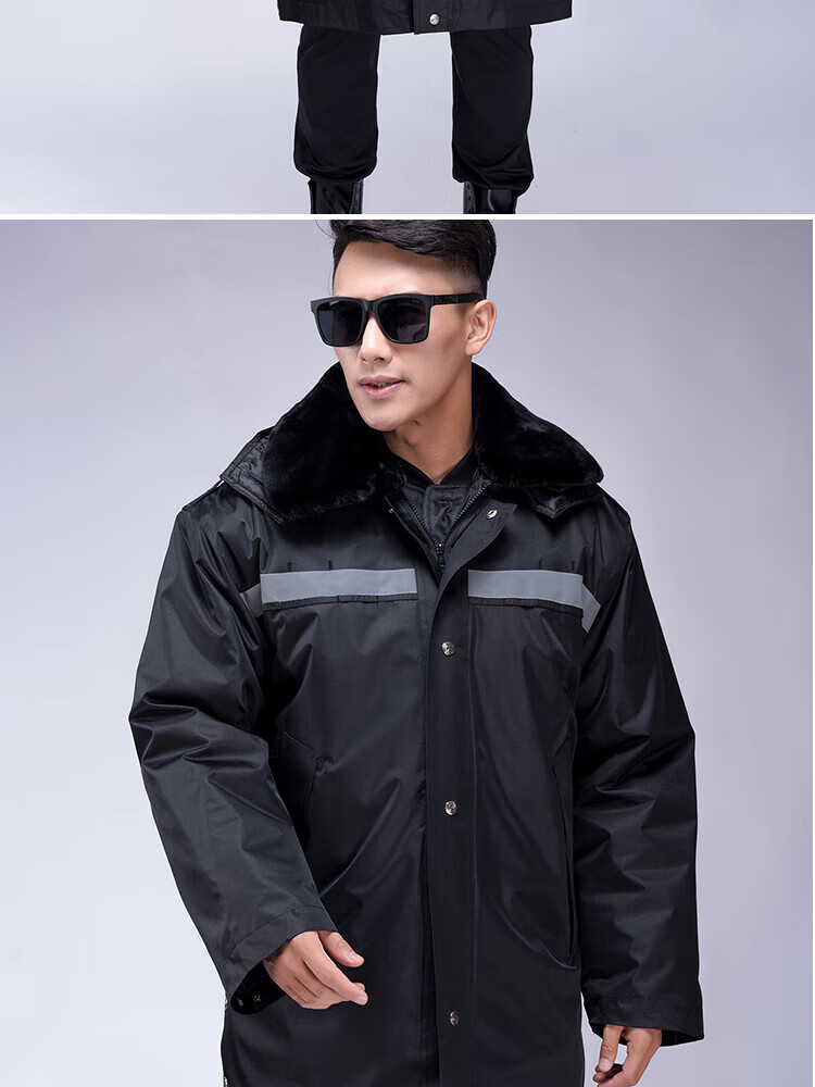 新式铁路工作服棉大衣保安冬季服装加厚男中长保安用棉衣防寒劳保棉袄