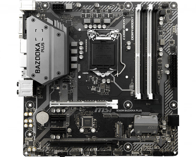 新微星b360mbazookaplusb360主板1151ddr4替h310b365z褐色