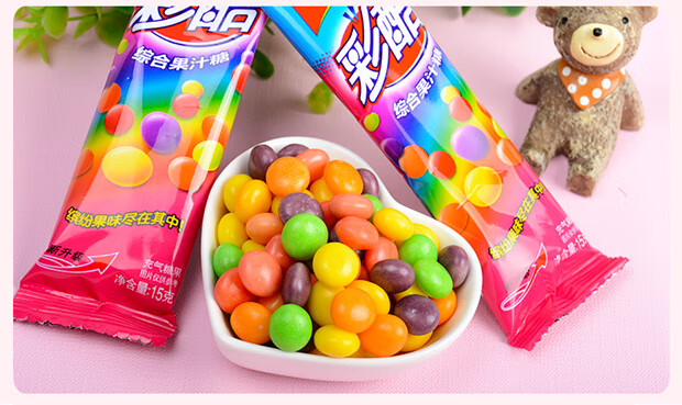 立爽彩酷综合果汁糖15g单包彩虹糖果怀旧经典小零食散装自选超市