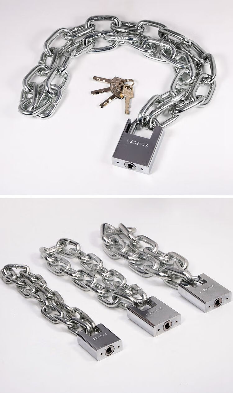 筠芸筌加粗加长链条锁家用锁具防剪防盗车锁自行车锁铁链子门锁05米