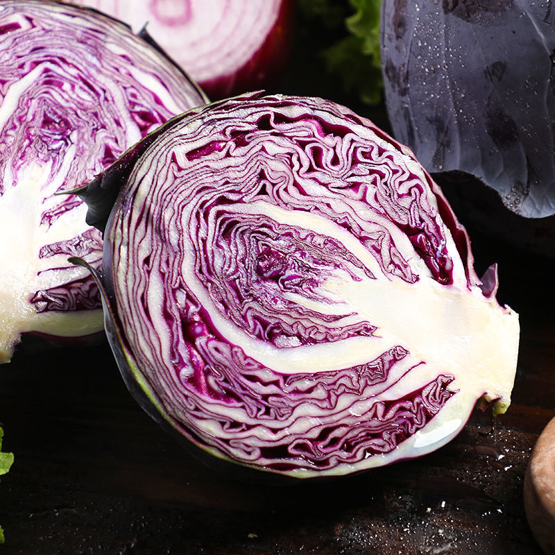 新鲜紫甘蓝蔬菜沙拉菜现采现发坏单包赔紫叶菜紫球菜紫包菜紫甘蓝5斤