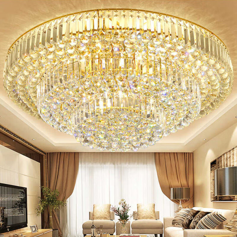 led水晶吸顶灯酒店别墅客厅卧室餐厅简约现代轻奢欧式灯具灯直径80