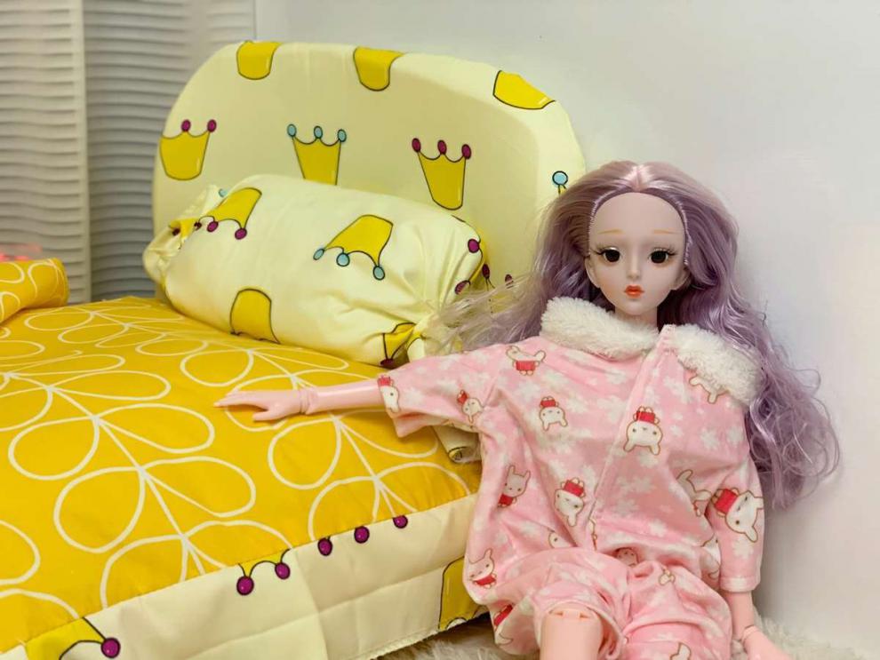 60cm芭比娃娃的床超大号芭比六十厘米娃娃家具床配件60厘米娃娃星空床
