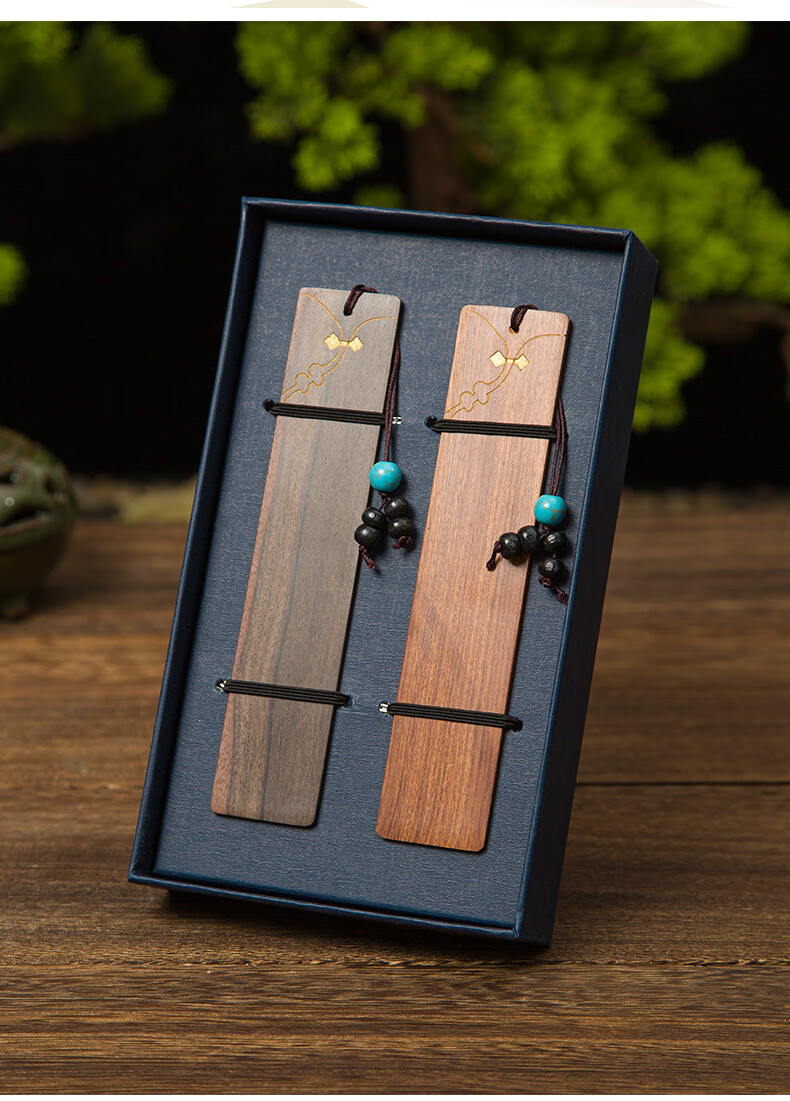 故宫文创礼品毕业季送老师同学生日礼物 熊猫书签2片礼盒装(酸枝木