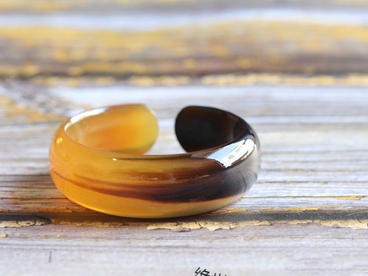 绝世情缘 老羊角手镯子 开活口民族风中国风饰品礼物七夕情人节礼物