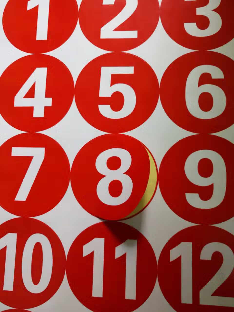 出极15cm大号防水圆形波点号码数字不干胶贴纸1999数字字母标贴14