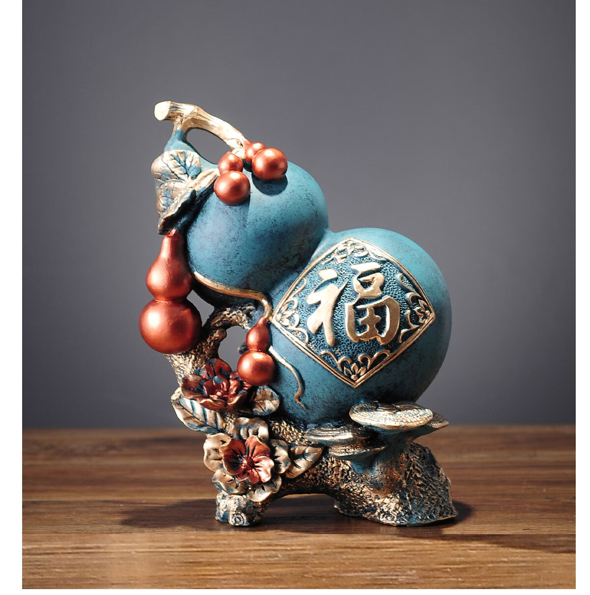 禅意家居客厅酒柜摆设玄关创意装饰品书房间办公桌面摆件葫芦白菜鹿