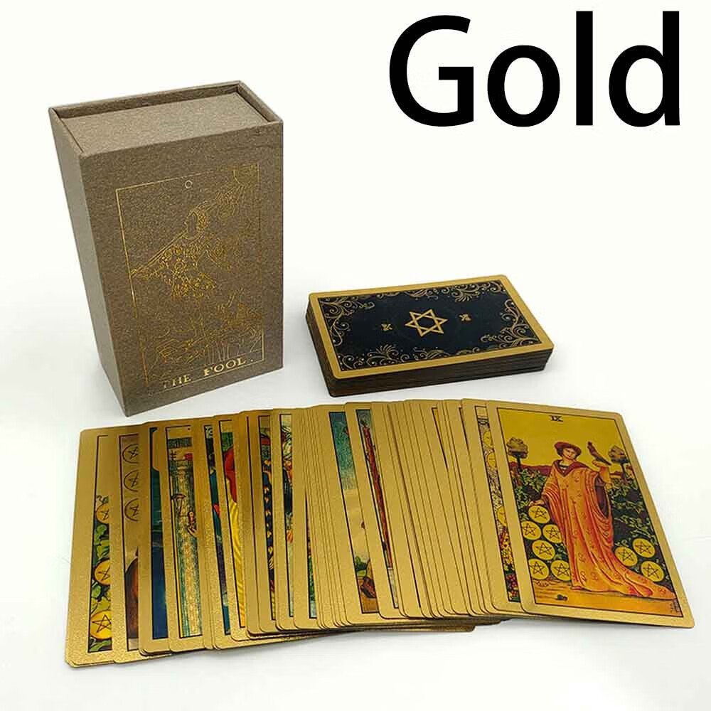 轻奢高端高端木质黑色版thefooltarot经典塔罗牌127英文塔罗黑色black