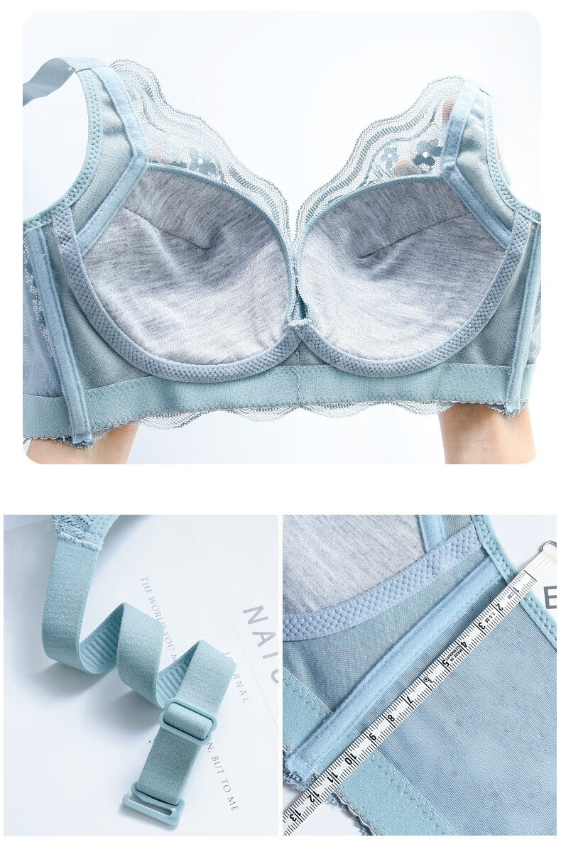 100百分百感觉款无磁薄款无钢圈内衣女透气蕾丝文胸聚拢上托调整型