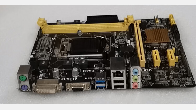 華碩h81mkcder20plusddr3集顯1150主板b85z87z97淺黃色