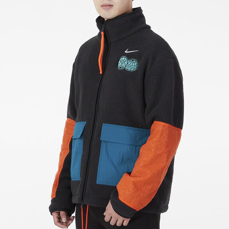 nike耐克男装外套秋冬新款运动服羊羔绒舒适保暖休闲服户外夹克上衣dm