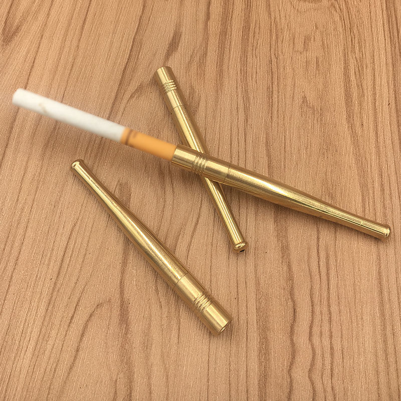 甄萌纯铜过滤烟嘴循环型香菸嘴 黄铜两用净烟器粗中双用可清洗细支嘴
