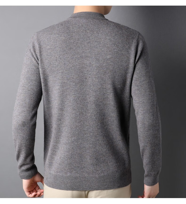 Hengyuanxiang Men's Thick 100% Pure Wool Sweater, Winter Red Knit Pullover for Young And Middle-Aged Men, New Year Style 12